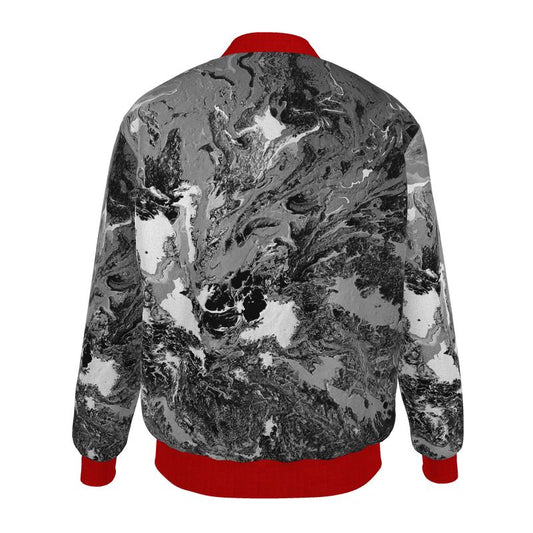 Superficial - Bomber Jacket - B&W w/Red Stitch