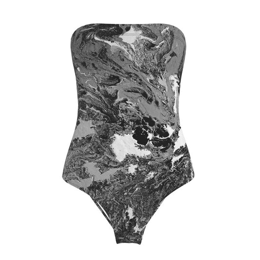 Strapless - Superficial - Black & White - Swimwear / Bodysuit